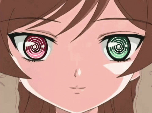 anime girl spiral stare